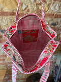 Sac matelassé Jungle fond rouge