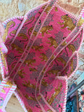 Sac matelassé réversible tiger rose