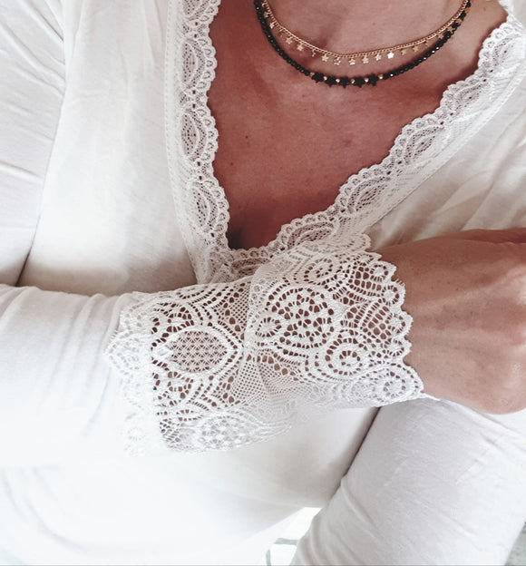 Sous pull Dentelle blanc