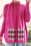 Pull + Écharpe fushia