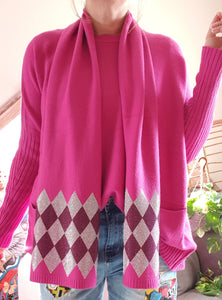 Pull + Écharpe fushia