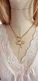 Collier Libellule coeur Blanc