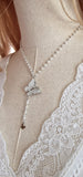 Collier Papillon perles blanches