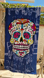 Serviette de plage Skull bleu marine