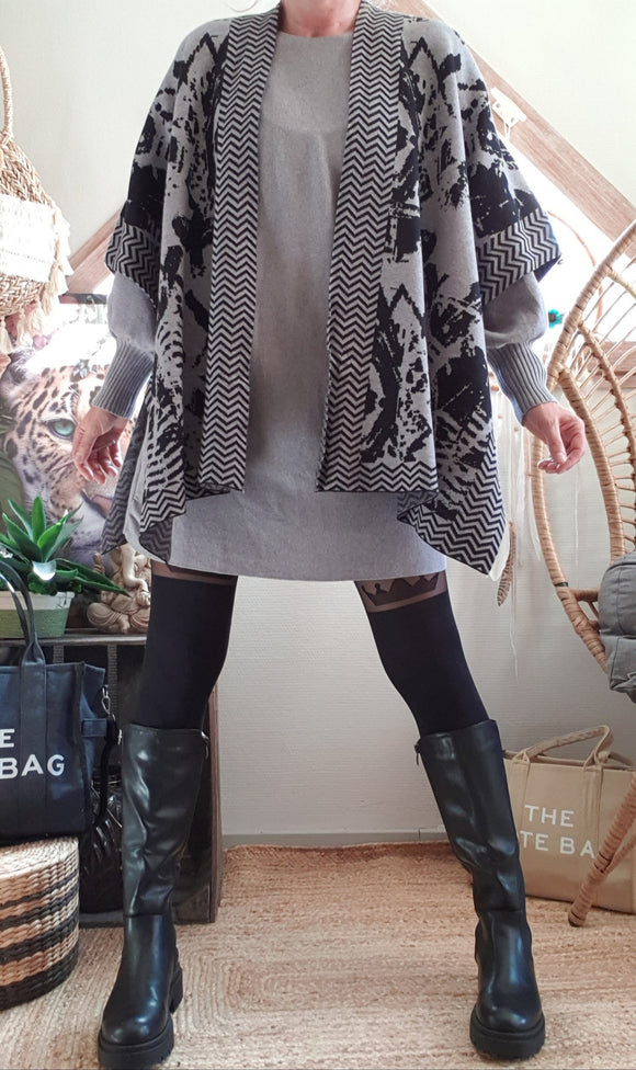 Poncho Cosmoda gris/noir