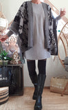 Poncho Cosmoda gris/noir