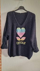 Pull Amour Noir