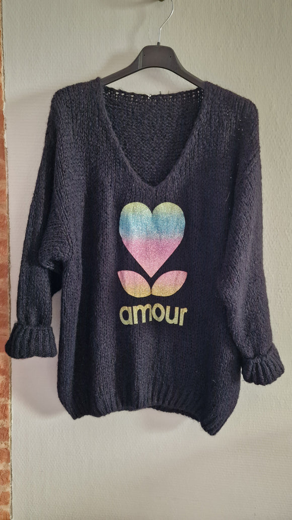 Pull Amour Noir