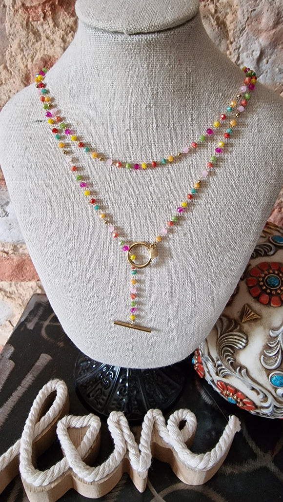 Collier multicolor double