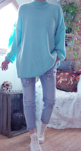 Pull Oversize bleu