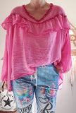 Blouse Sarah rose/fushia