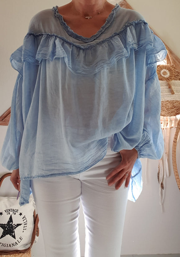 Blouse Sarah bleu ciel