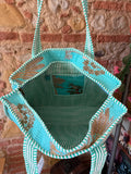 Sac matelassé Palma turquoise