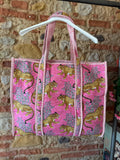 Sac matelassé réversible tiger rose