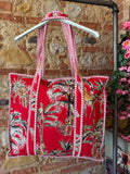 Sac matelassé Jungle fond rouge