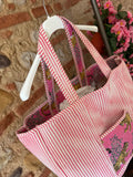 Sac matelassé réversible tiger rose