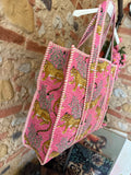 Sac matelassé réversible tiger rose