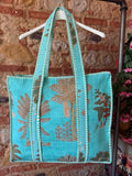 Sac matelassé Palma turquoise