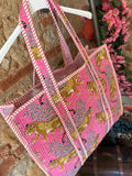 Sac matelassé réversible tiger rose