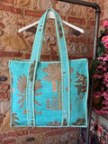 Sac matelassé Palma turquoise