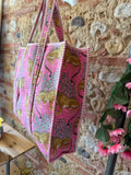 Sac matelassé réversible tiger rose