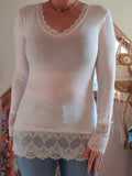 Sous pull Dentelle blanc