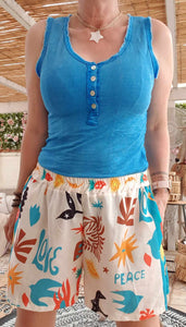 Debardeur Claudie bleu électrique