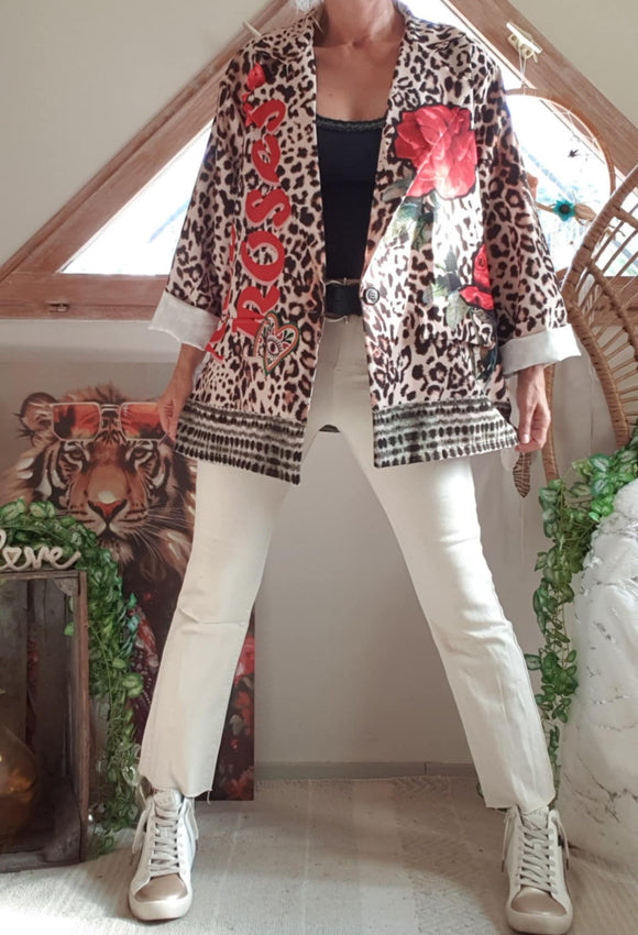 Veste oversize Red roses