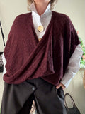 Pull croisé Margaux bordeaux du 38 au 52