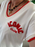 Tee-shirt Iconic blanc écriture rouge