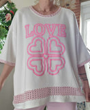 Haut Love blanc/ rose