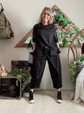 Pantalon Gabrielle croisé noir  du 38 au 48