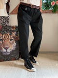 Pantalon City ceinture tressée noir du 38 au 46 .