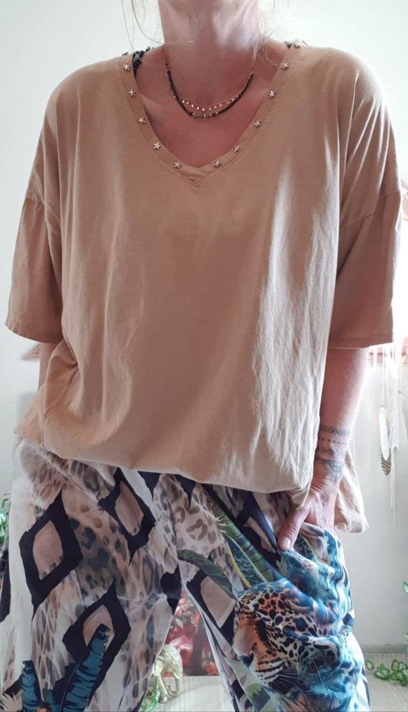 Haut Oversize camel Star
