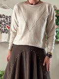Pull Clouté beige du 36 au 40/42