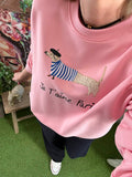 Sweat Je t aime Paris rose
