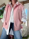 Veste sans manches Bonjour rose