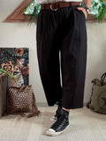 Pantalon avec ceinture Agathe noir du 36 au 46