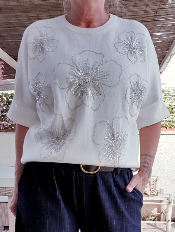 Pull blanc Mathilde