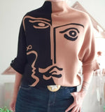 Pull Rostro camel/noir