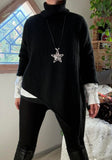 Pull Asymétrique Col roulé noir
