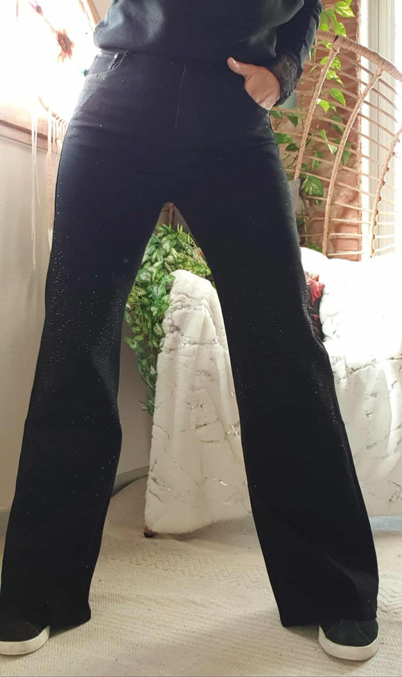 Jeans Strass noir