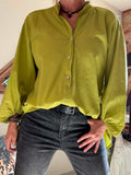 Blouse fluide vert anis du 38 au 48
