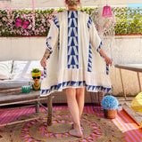 Robe poncho bleu Jaipur