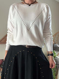 Pull Clouté blanc du 36 au 40/42