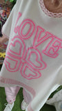 Haut Love blanc/ rose