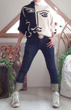 Pull Rostro noir/blanc
