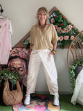 Blouse effet cache cœur camel