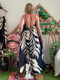 Robe longue Tropicale marine