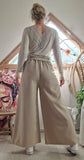 Pantalon large beige